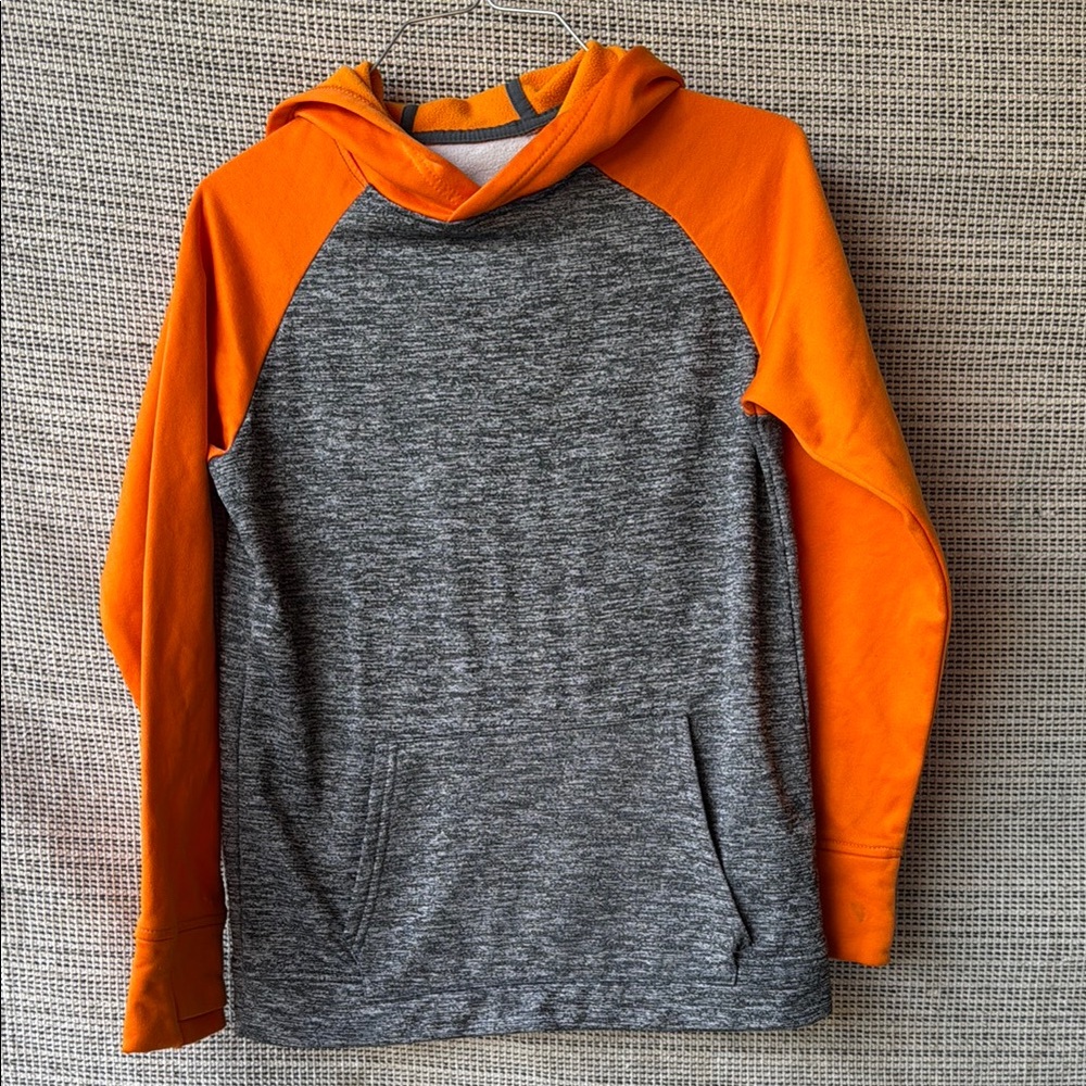 All in Motion Gray and Orange Raglan Hoodie
